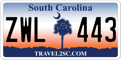 SC license plate ZWL443
