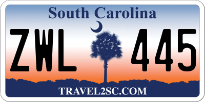 SC license plate ZWL445