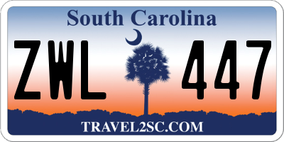 SC license plate ZWL447