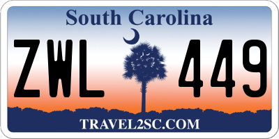 SC license plate ZWL449