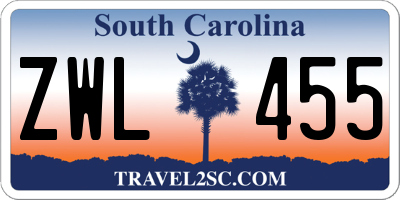 SC license plate ZWL455