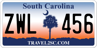 SC license plate ZWL456