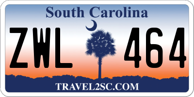 SC license plate ZWL464