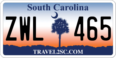 SC license plate ZWL465