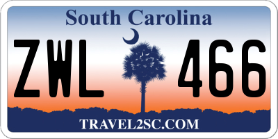 SC license plate ZWL466
