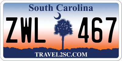 SC license plate ZWL467
