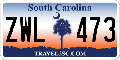 SC license plate ZWL473