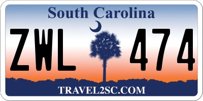 SC license plate ZWL474