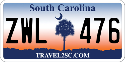 SC license plate ZWL476
