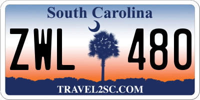 SC license plate ZWL480
