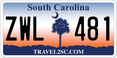 SC license plate ZWL481