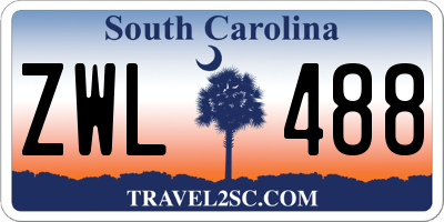 SC license plate ZWL488
