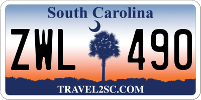 SC license plate ZWL490