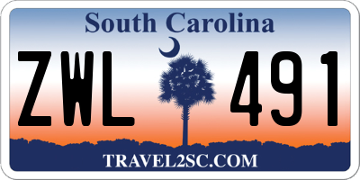 SC license plate ZWL491