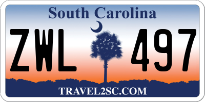SC license plate ZWL497