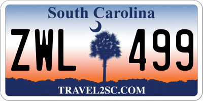 SC license plate ZWL499