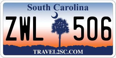 SC license plate ZWL506