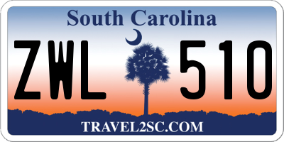 SC license plate ZWL510
