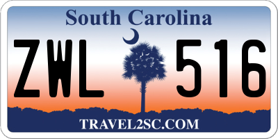 SC license plate ZWL516
