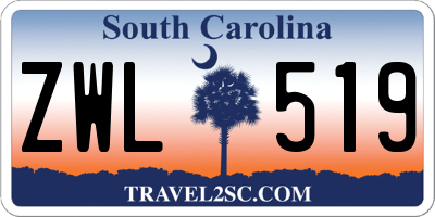 SC license plate ZWL519