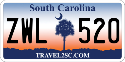 SC license plate ZWL520