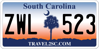 SC license plate ZWL523