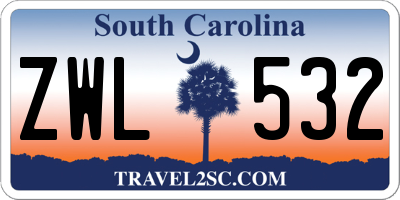 SC license plate ZWL532
