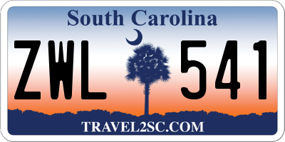 SC license plate ZWL541