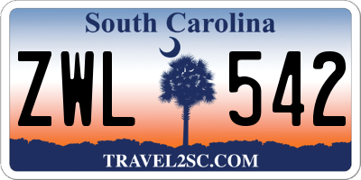 SC license plate ZWL542