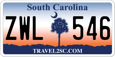 SC license plate ZWL546