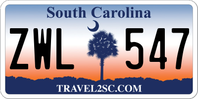 SC license plate ZWL547
