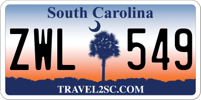 SC license plate ZWL549