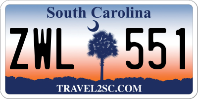 SC license plate ZWL551