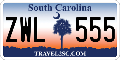 SC license plate ZWL555