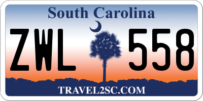 SC license plate ZWL558