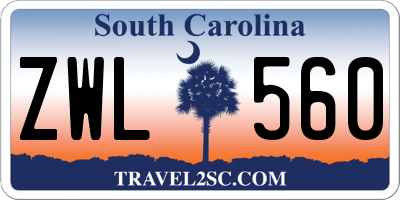 SC license plate ZWL560