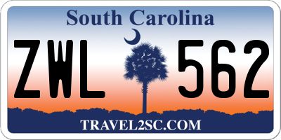 SC license plate ZWL562