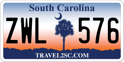 SC license plate ZWL576