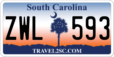 SC license plate ZWL593