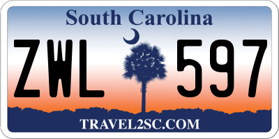 SC license plate ZWL597