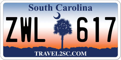 SC license plate ZWL617