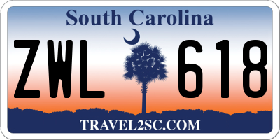 SC license plate ZWL618