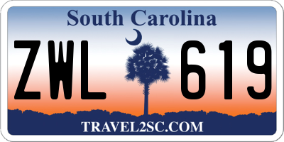 SC license plate ZWL619