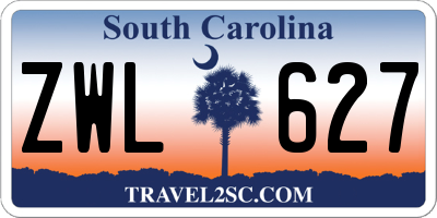 SC license plate ZWL627