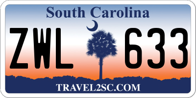 SC license plate ZWL633