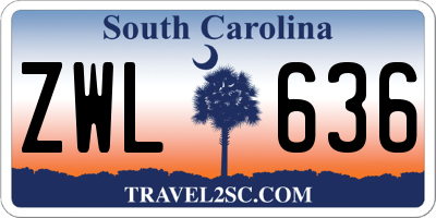 SC license plate ZWL636