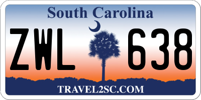 SC license plate ZWL638