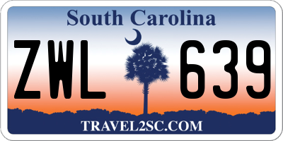 SC license plate ZWL639