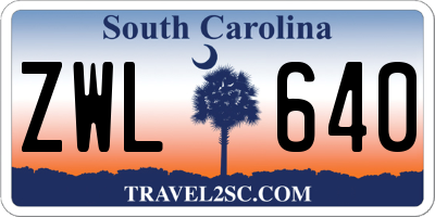 SC license plate ZWL640