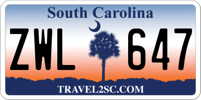 SC license plate ZWL647